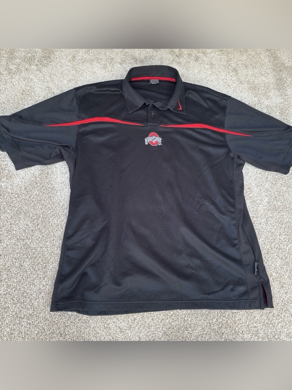 Nike Team Ohio State Buckeyes Polo Black/Red Size Large